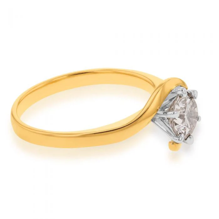 18ct Yellow Gold Solitaire Ring With 1 Carat Australian Diamond - Image 2