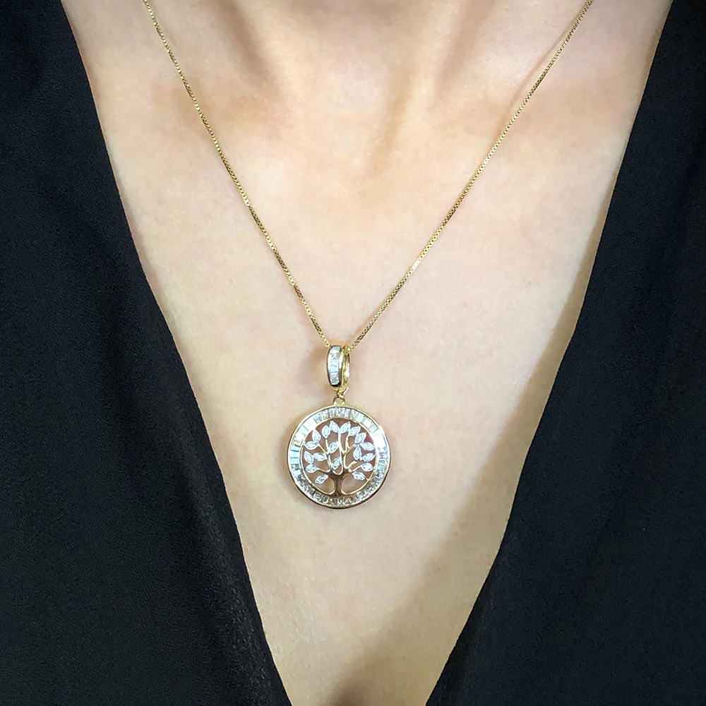 18ct Yellow Gold & White Gold Diamond Pendant - Image 2