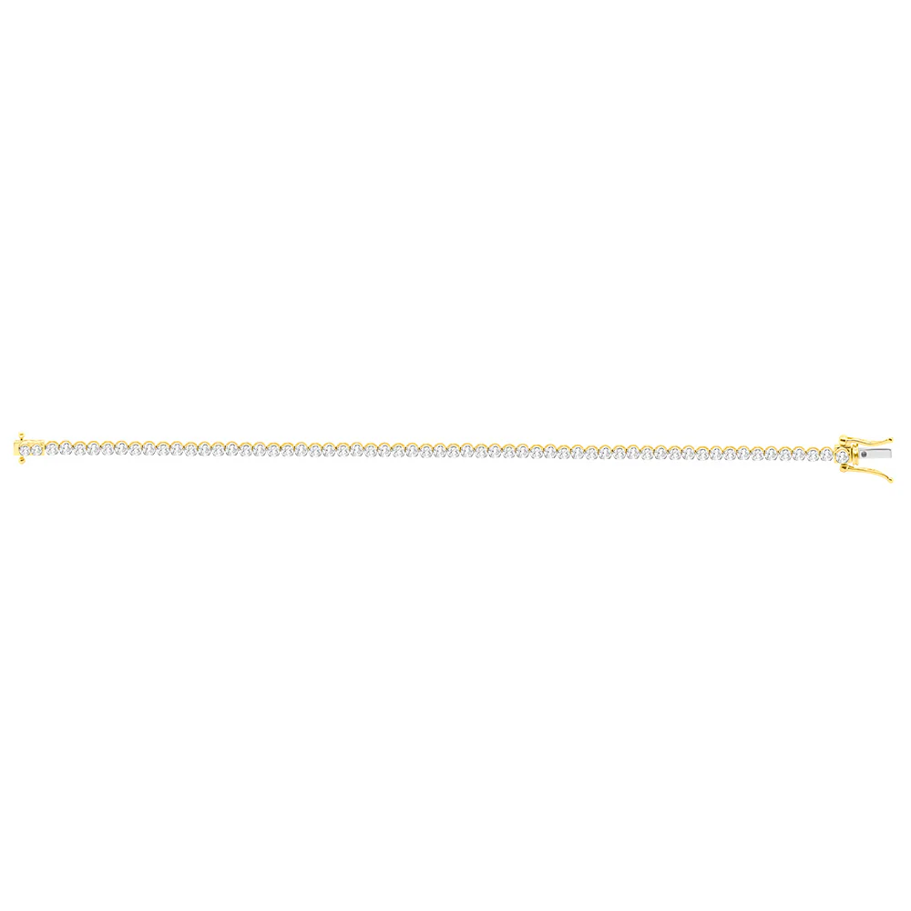 2 Carat 17cm Diamond Tennis Bracelet in 10ct Yellow Gold - Image 2