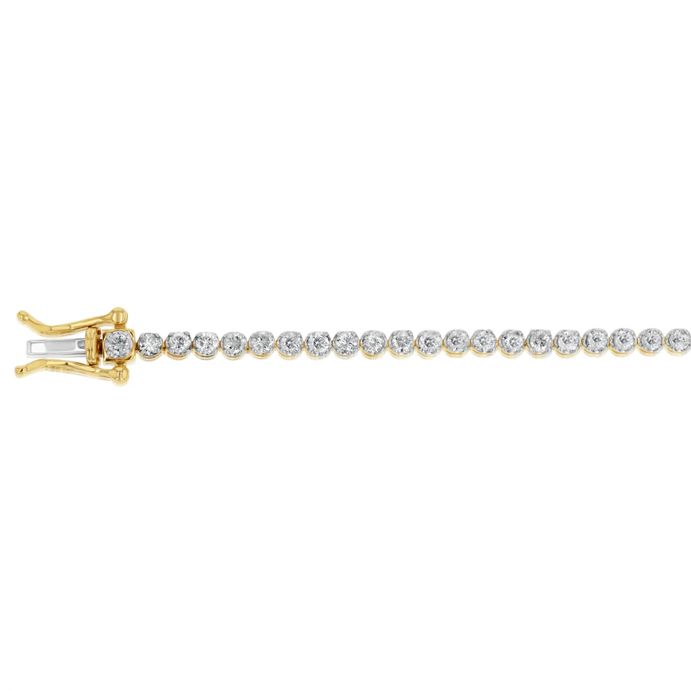 2 Carat 17cm Diamond Tennis Bracelet in 10ct Yellow Gold - Image 3