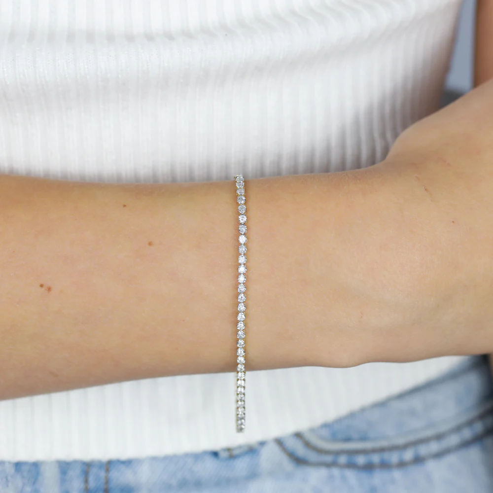 2 Carat 17cm Diamond Tennis Bracelet in 10ct Yellow Gold - Image 5