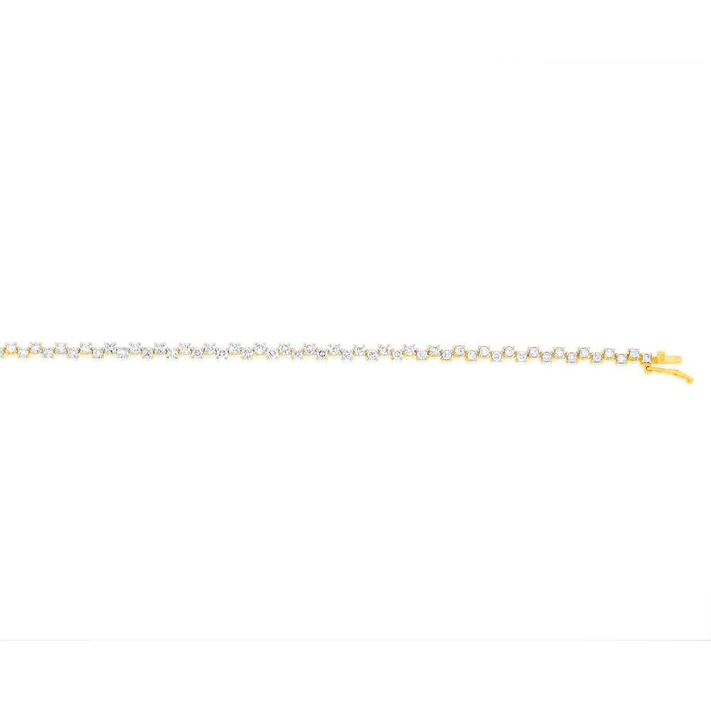 2 Carat Diamond Tennis Bracelet in 10ct Yellow Gold - Image 2