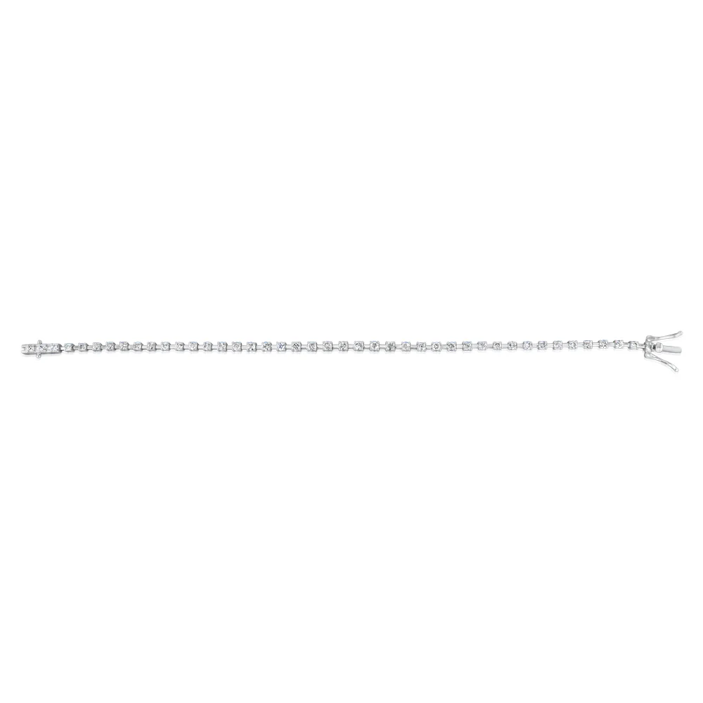 2 Carats Diamond Tennis Bracelet 17.5 cm in 9ct White Gold - Image 2