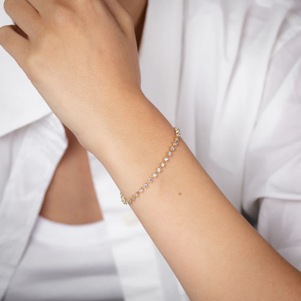 2 Carats Diamond Tennis Bracelet 17.5 cm in 9ct Yellow Gold - Image 4
