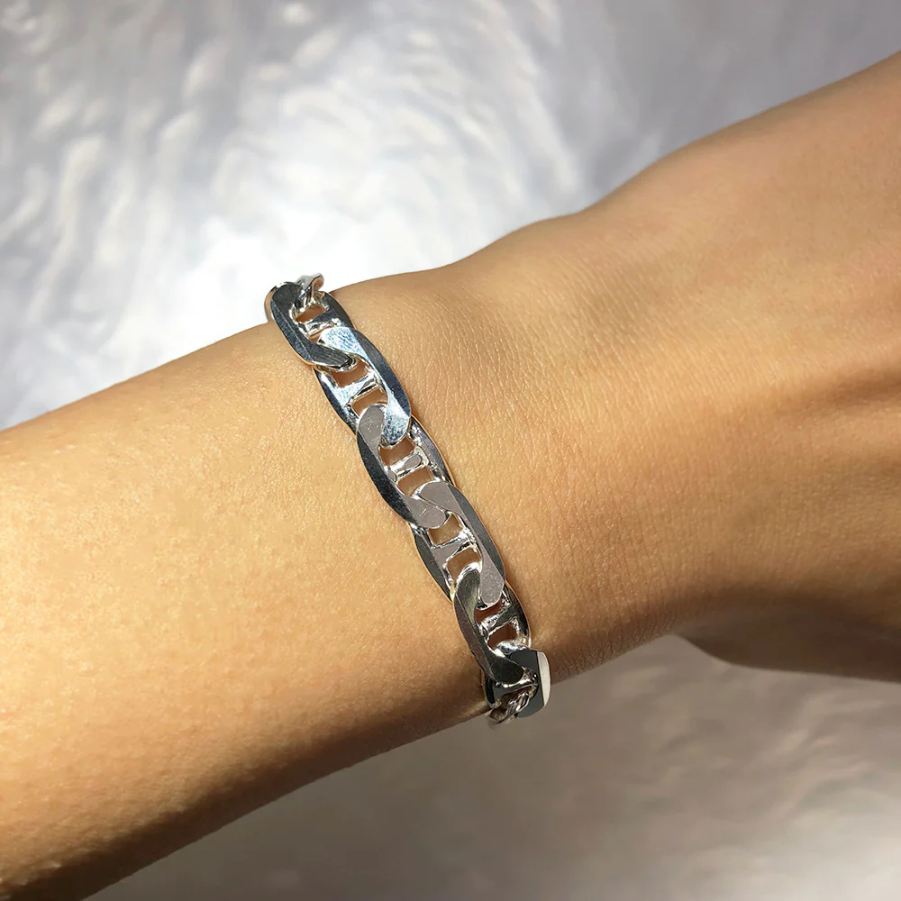 21cm Sterling Silver 200 Gauge Anchor Bracelet - Image 3