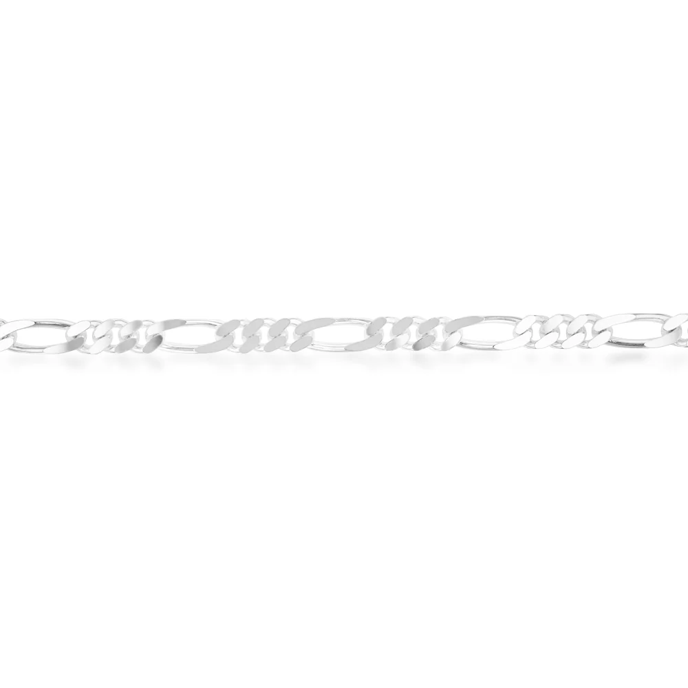 21cm Sterling Silver Figaro 180 Gauge 1:3 Bracelet - Image 2