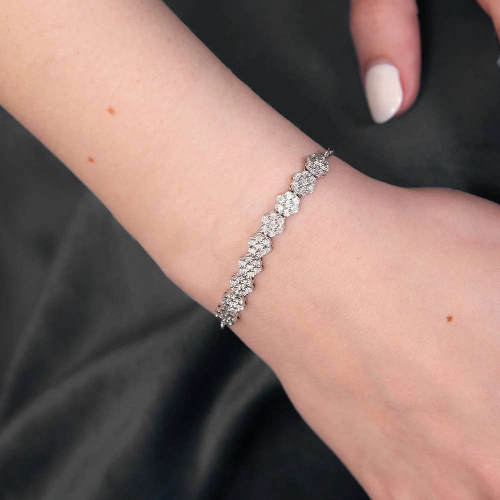 25 Diamond Slider Bracelet in Sterling Silver - Image 3