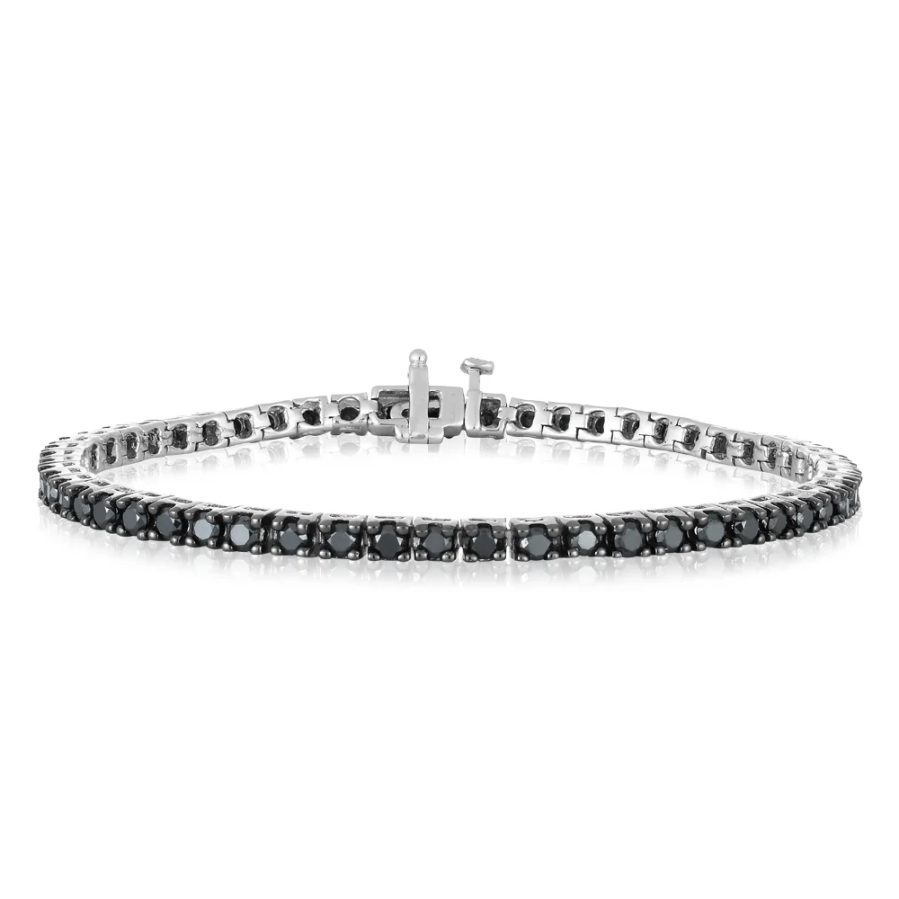 3.30 Carat Black Diamond 18cm Tennis Bracelet in Sterling Silver - Image 2