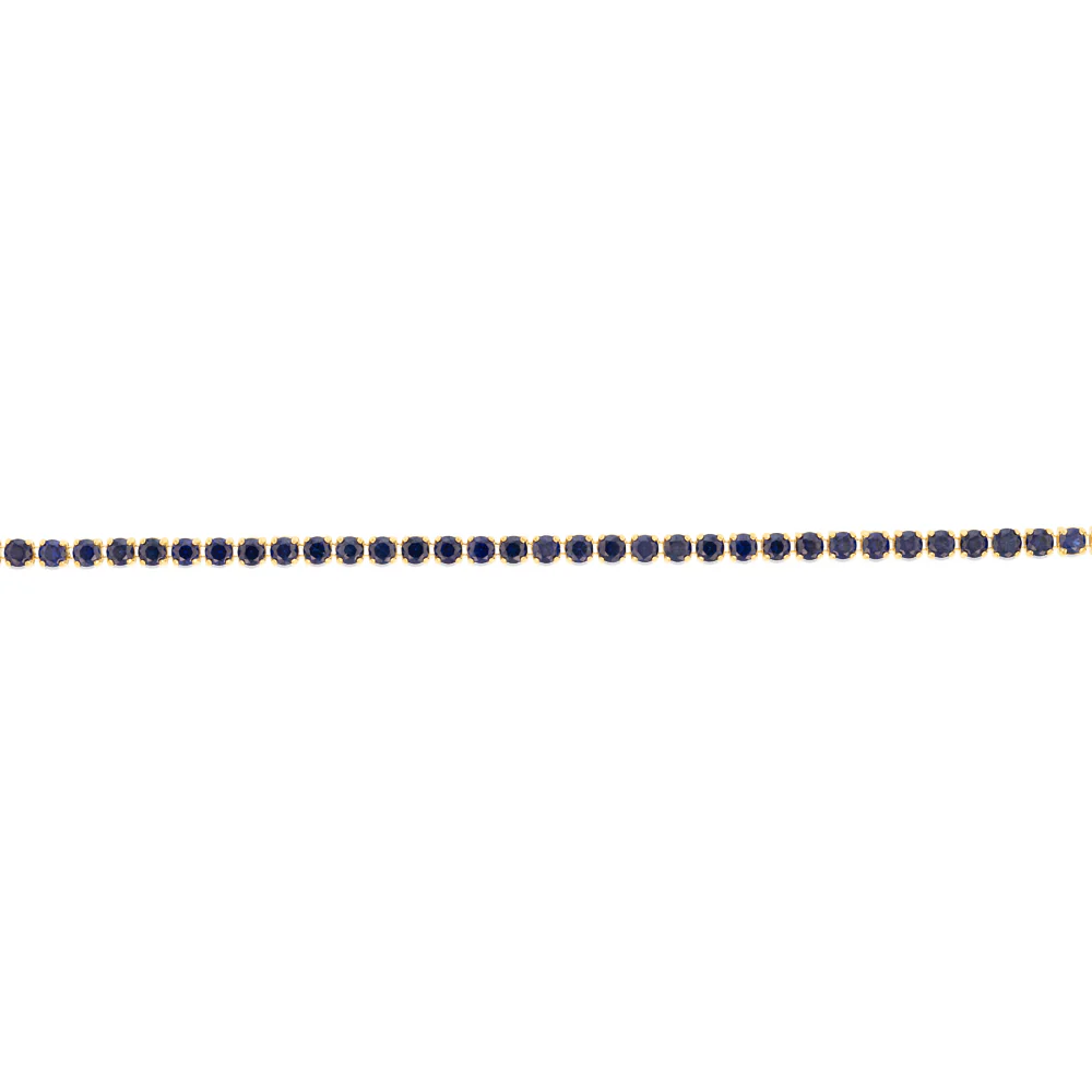 3.37 Carats Created Sapphire Bracelet in 10ct Yellow Gold - Image 2