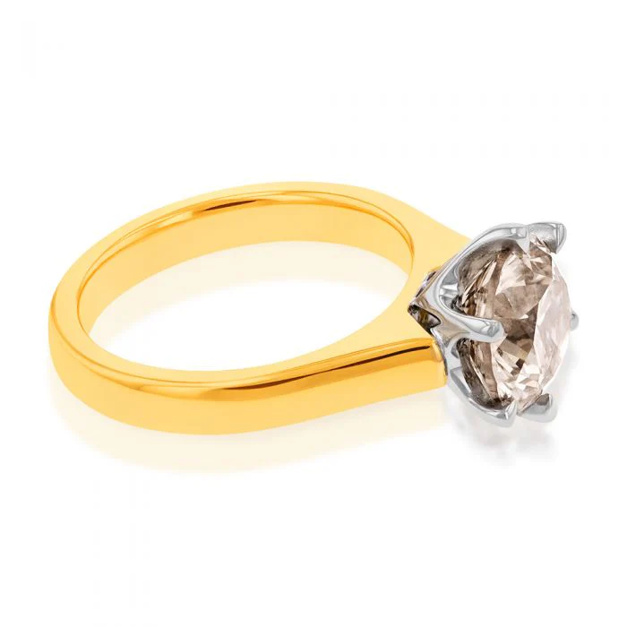 3 Carat Australian Diamond Solitaire RIng in 18ct Yellow Gold - Image 2