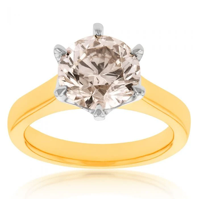 3 Carat Australian Diamond Solitaire RIng in 18ct Yellow Gold - Image 3