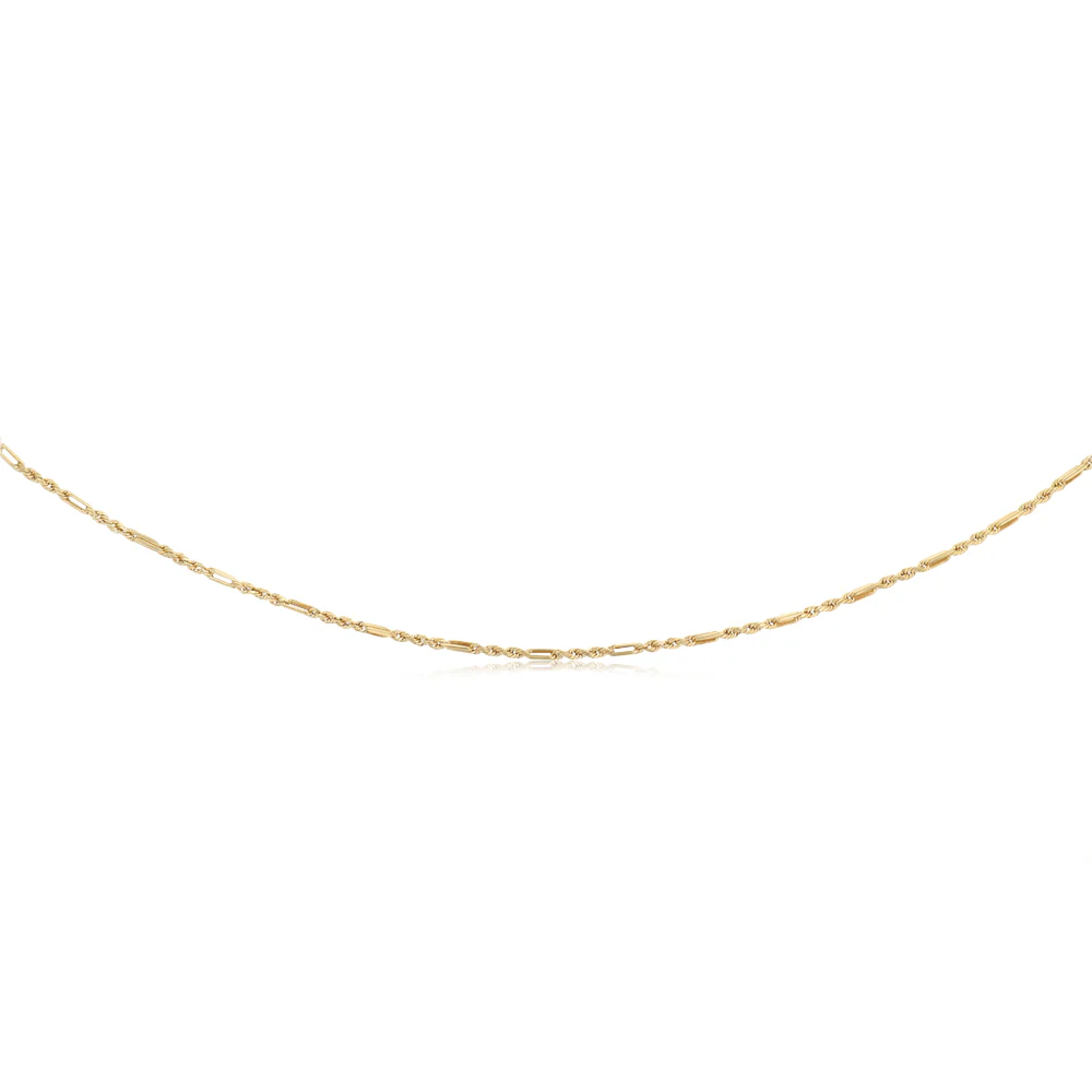 30 Gauge Hollow Dicut Figarope 45cm Chain in 9ct Yellow Gold - Image 2