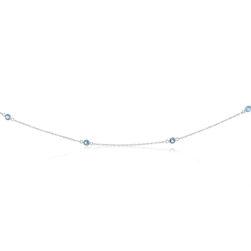 4.2 Carat London Blue Topaz Necklace 91cm in Sterling Silver - Image 2