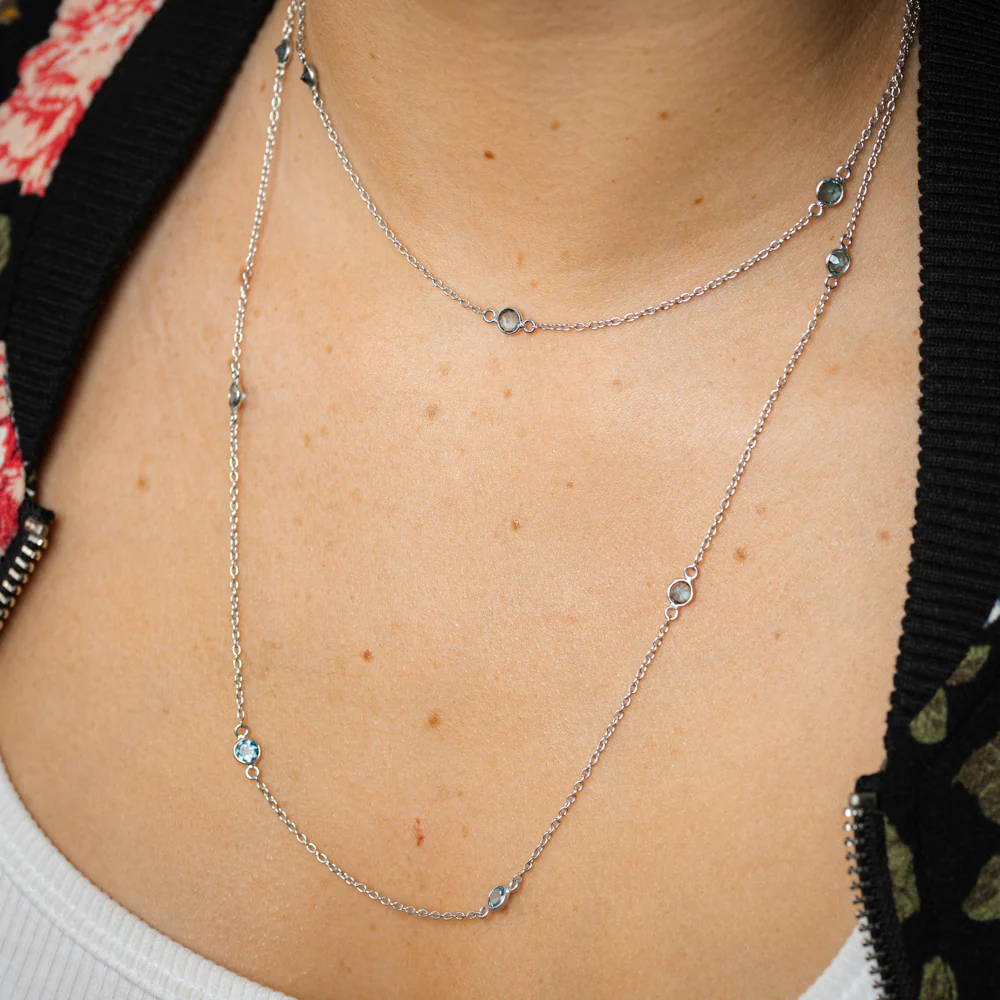 4.2 Carat London Blue Topaz Necklace 91cm in Sterling Silver - Image 4