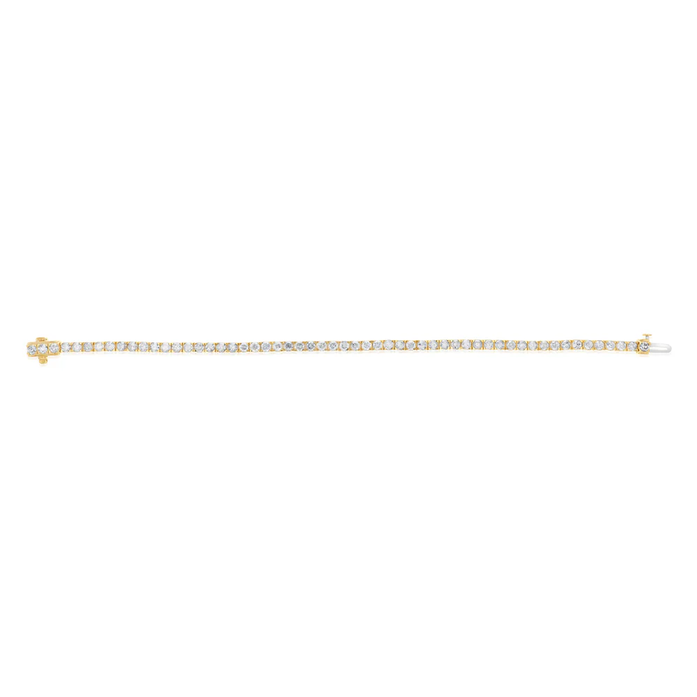4.90 Carat Diamond Tennis Bracelet in 10ct Yellow Gold - Image 2