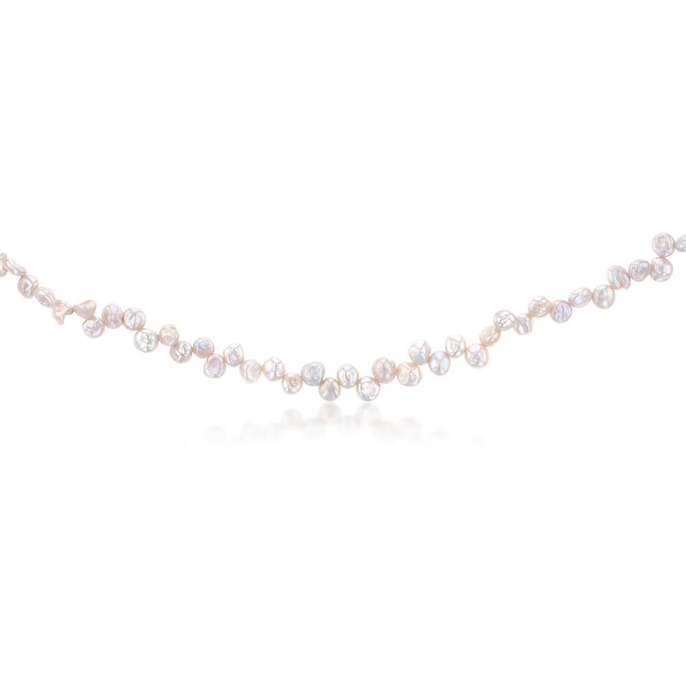 45cm Freshwater Pearl Keshi Strand with Gold Plated Clasp - Image 2