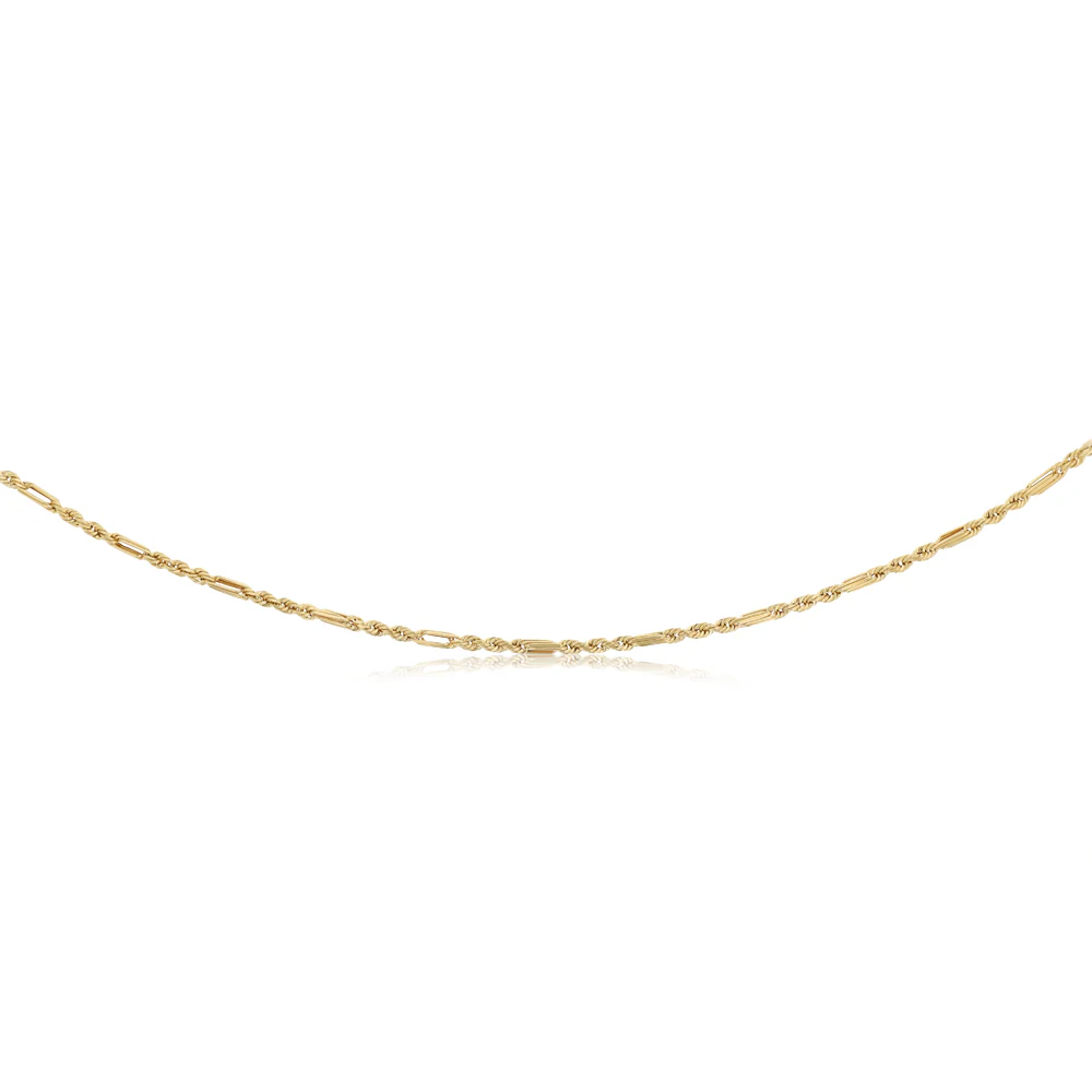 50 Gauge Hollow Dicut Figarope 45cm Chain in 9ct Yellow Gold - Image 2
