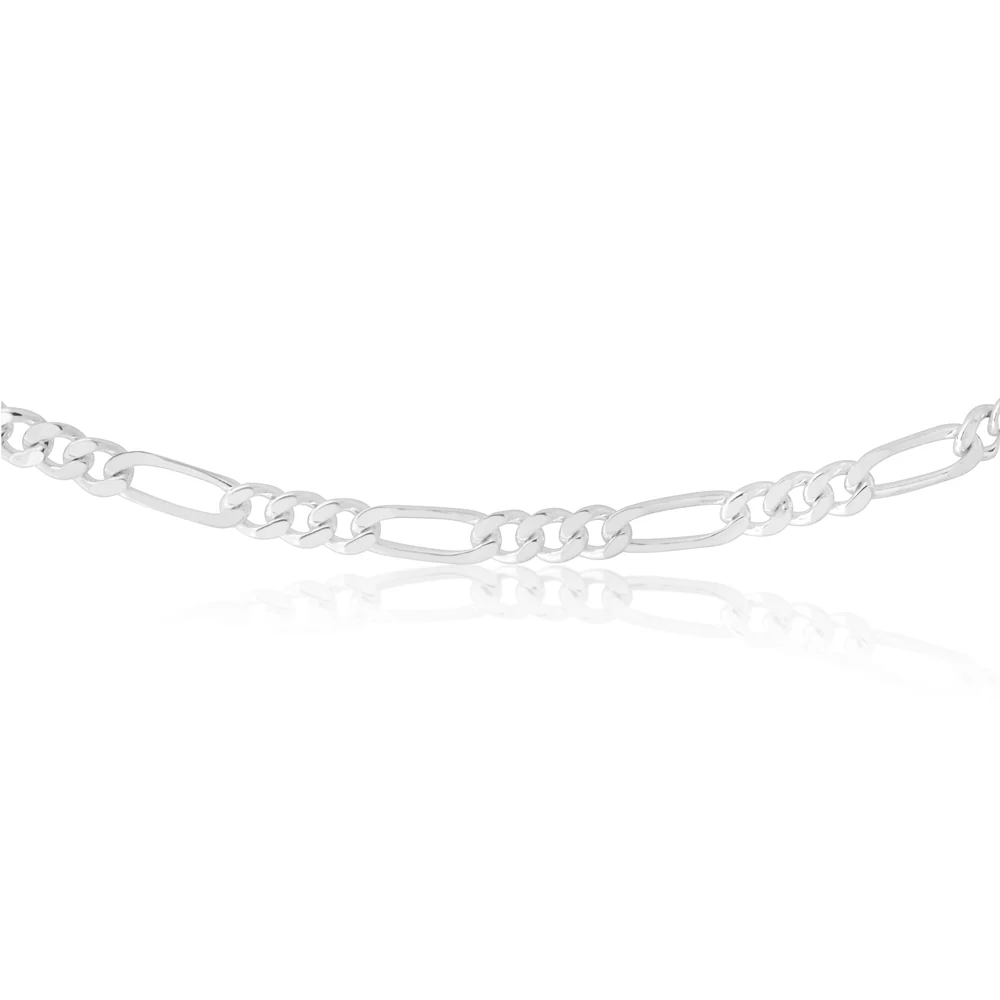 50cm Sterling Silver 200 Gauge Figaro 1:3 Chain - Image 2