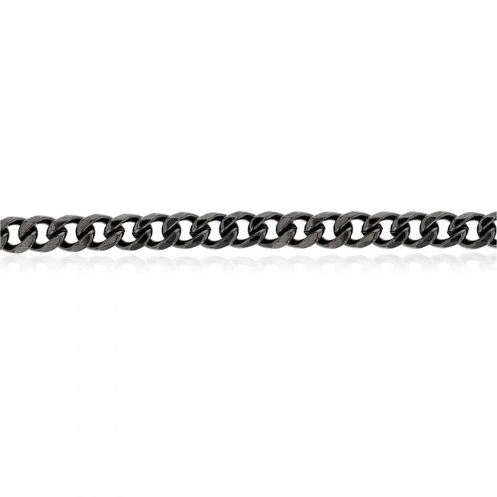 55cm Stainless Steel Reversible Black/Steel Curb Chain - Image 4