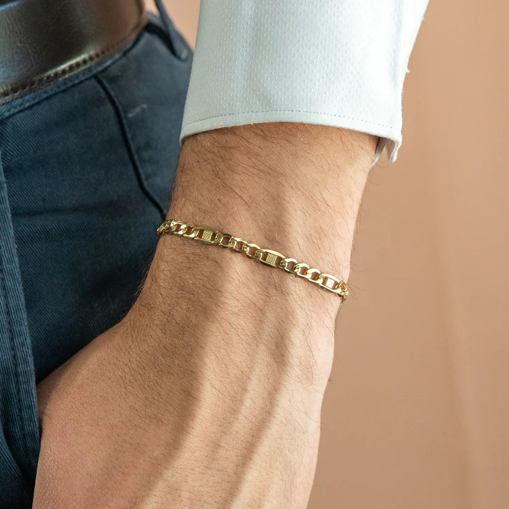 9 carat Silver Filled Figaro 120Gauge 21cm Bracelet - Image 2