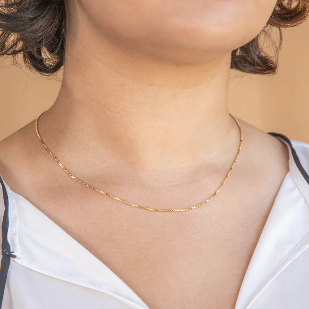 9carat Silver Filled Box Chain 45cm - Image 4