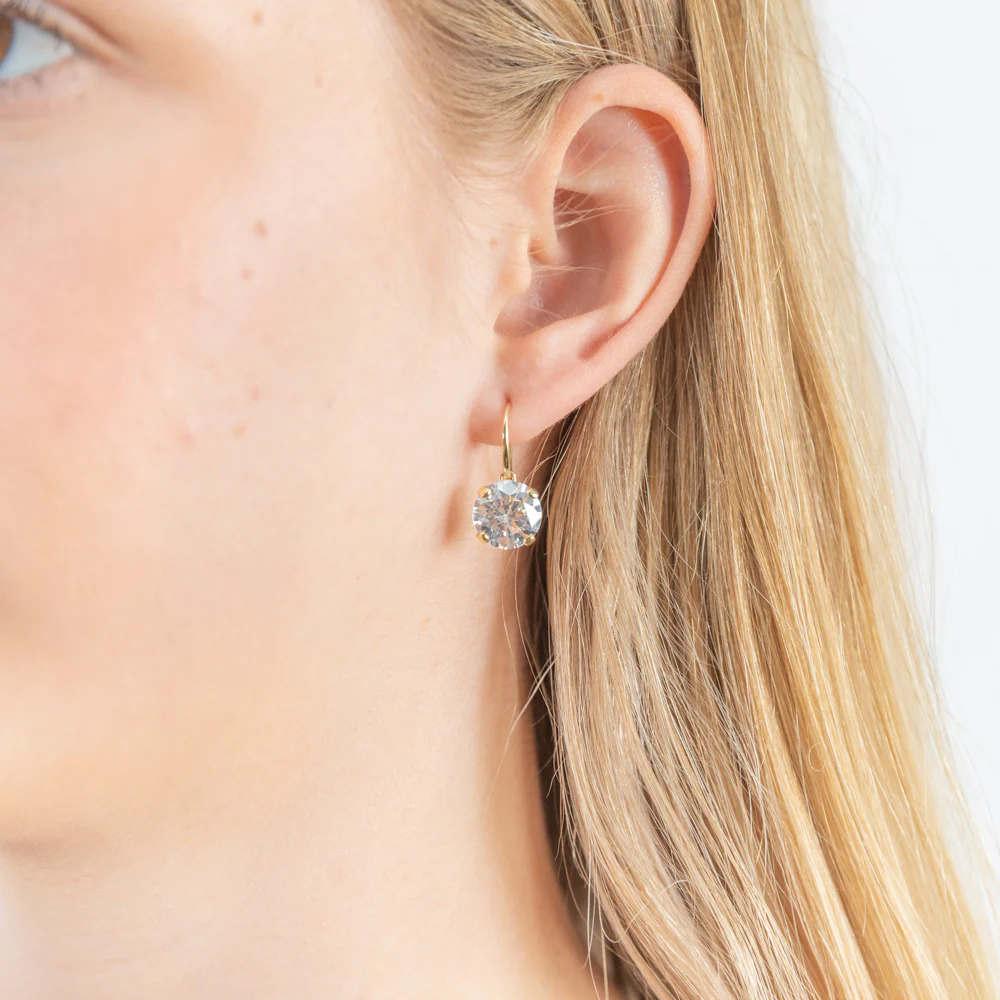 9ct Alluring Yellow Gold Cubic Zirconia Drop Earrings - Image 2