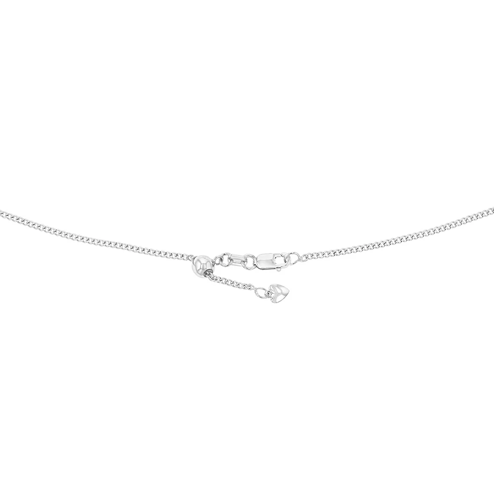9ct Charming White Gold Silver Filled Curb Chain - Image 2