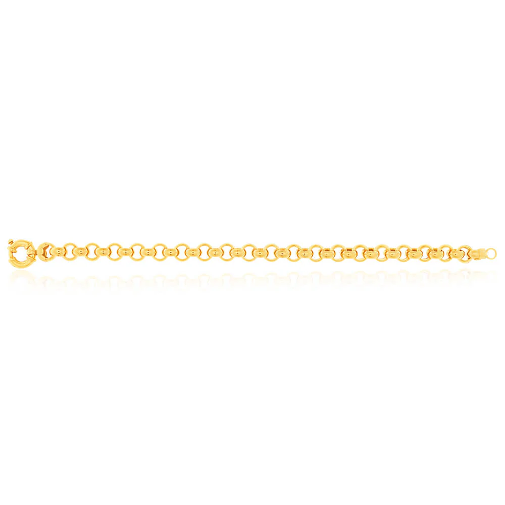 9ct Charming Yellow Gold Silver Filled Belcher Bracelet - Image 2