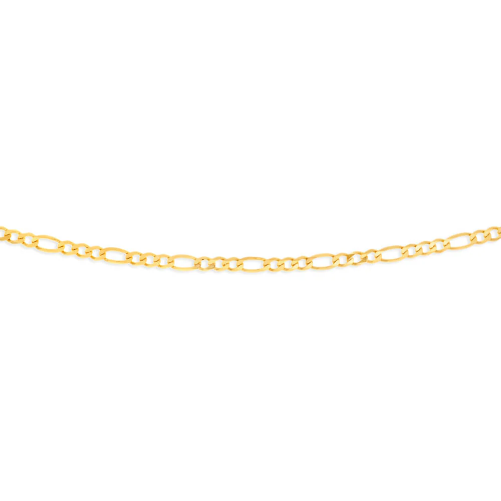 9ct Charming Yellow Solid Gold Figaro Chain - Image 2