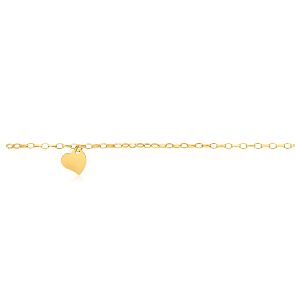 9ct Dazzling Yellow Gold Silver Filled Belcher Anklet - Image 2