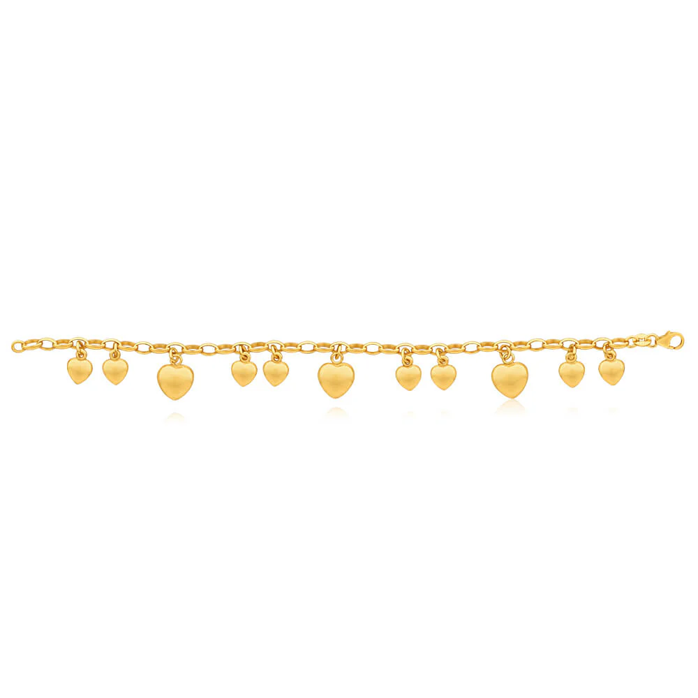 9ct Dazzling Yellow Gold Silver Filled Belcher Bracelet - Image 2