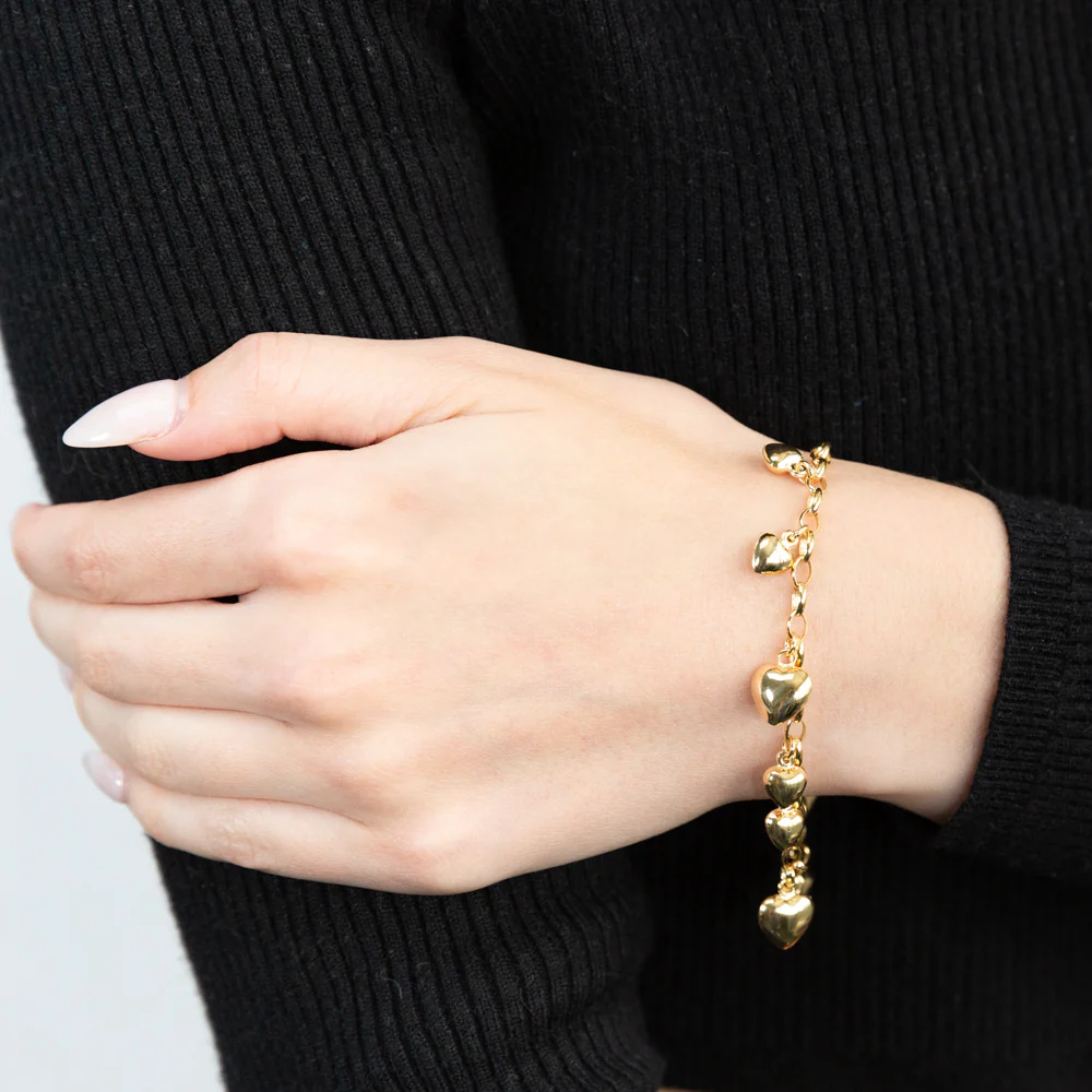 9ct Dazzling Yellow Gold Silver Filled Belcher Bracelet - Image 3