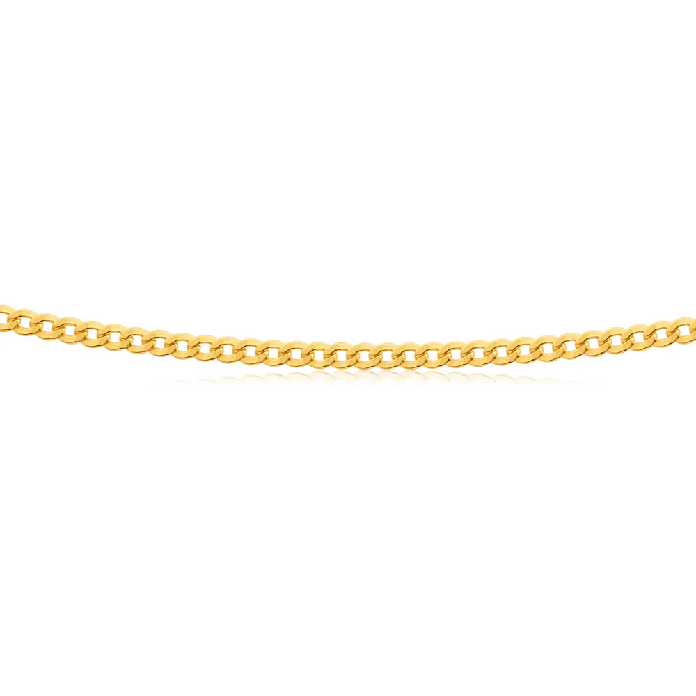 9ct Elegant Yellow Gold Copper Filled Curb 45cm Chain - Image 2