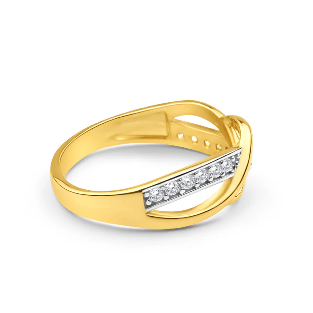 9ct Elegant Yellow Gold Cubic Zirconia Ring - Image 2