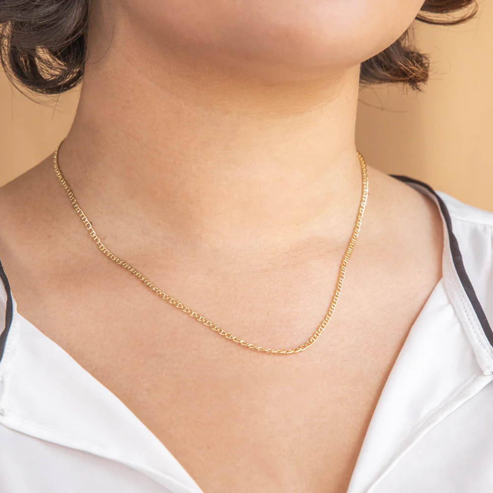 9ct Elegant Yellow Gold Silver Filled Anchor Chain - Image 3