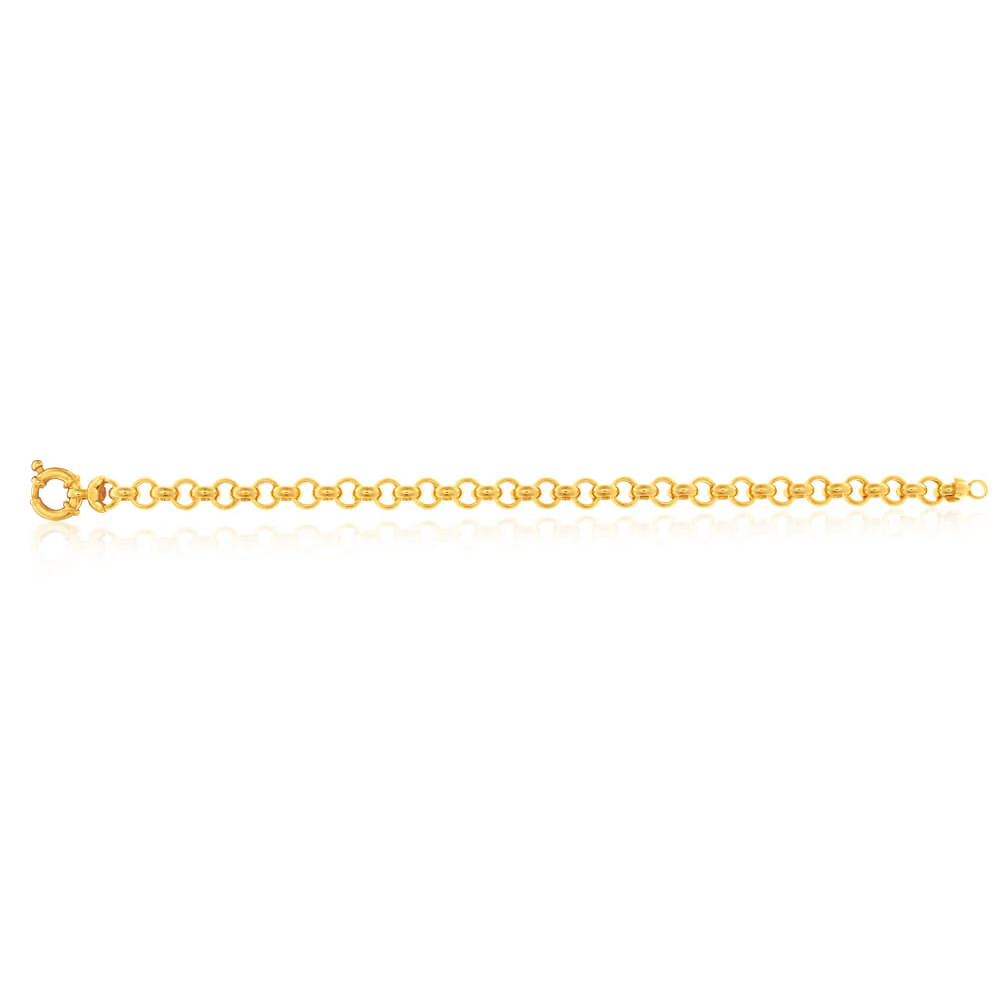 9ct Elegant Yellow Gold Silver Filled Belcher Bracelet - Image 2
