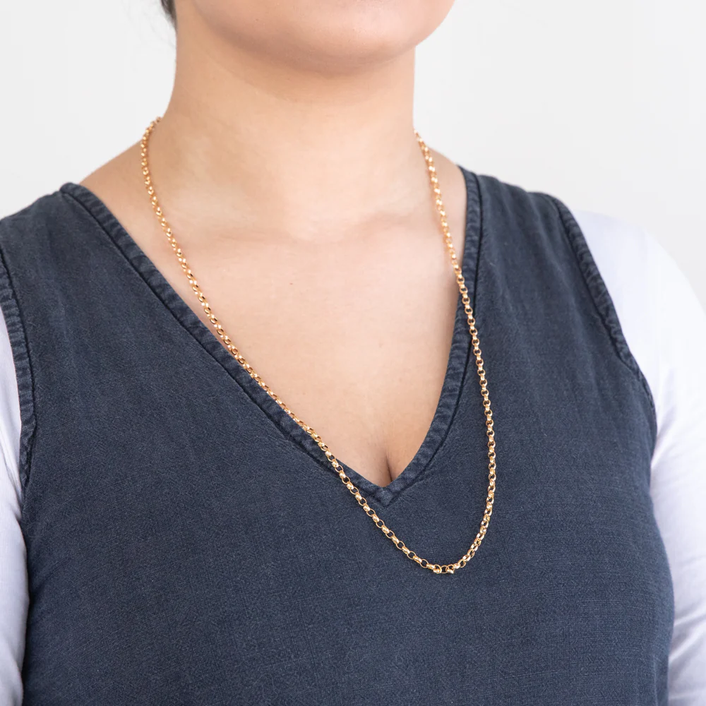 9ct Elegant Yellow Solid Gold Belcher Chain - Image 3