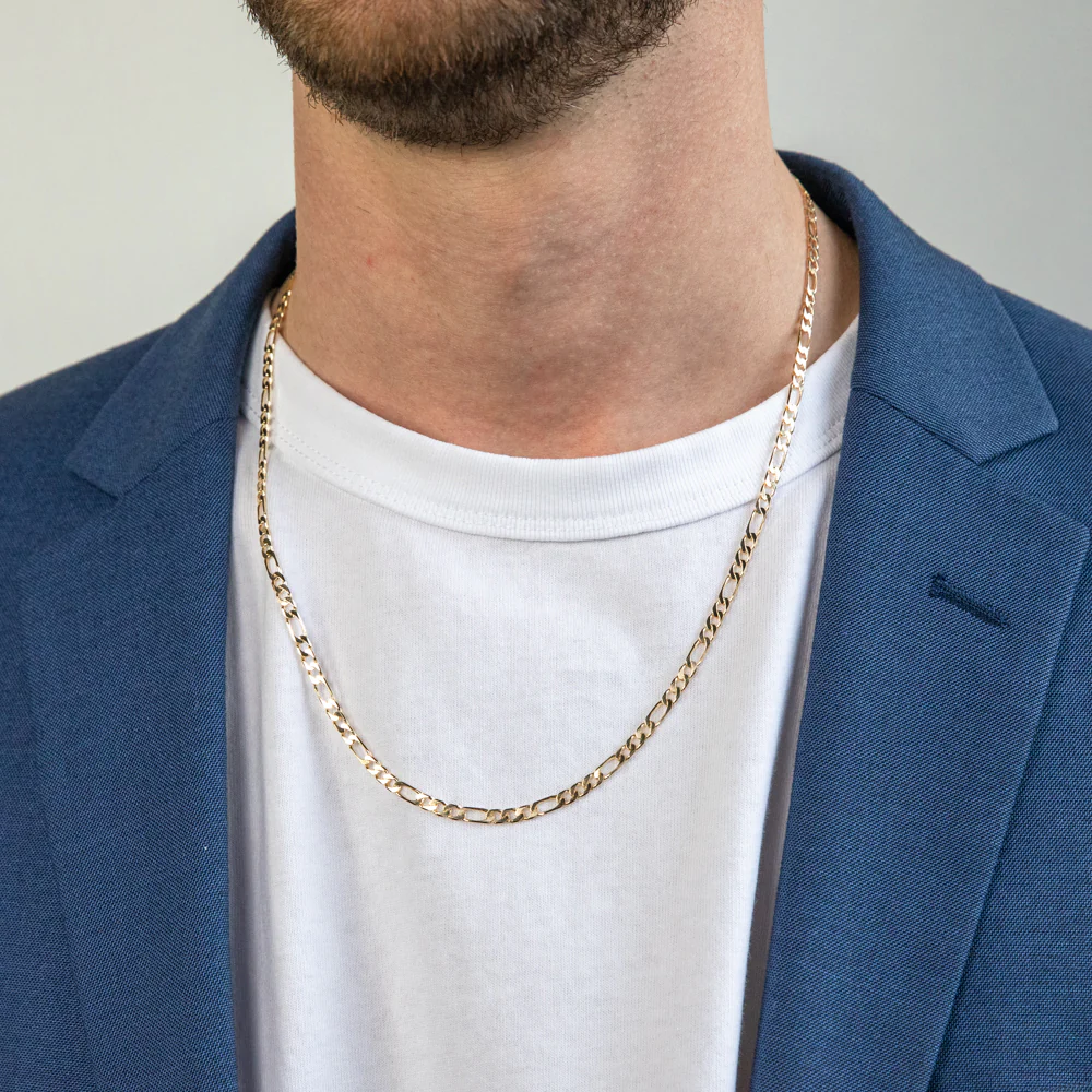9ct Elegant Yellow Solid Gold Figaro Chain - Image 3