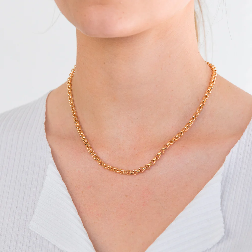 9ct Enticing Yellow Gold Silver Filled Belcher Chain - Image 3