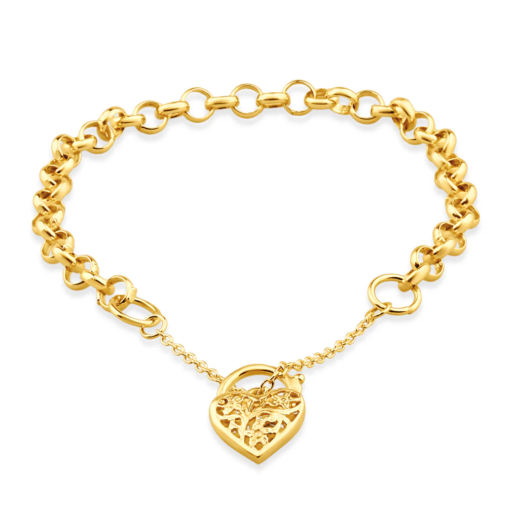 9ct Exquisite Yellow Gold Silver Filled Belcher Bracelet - Image 2