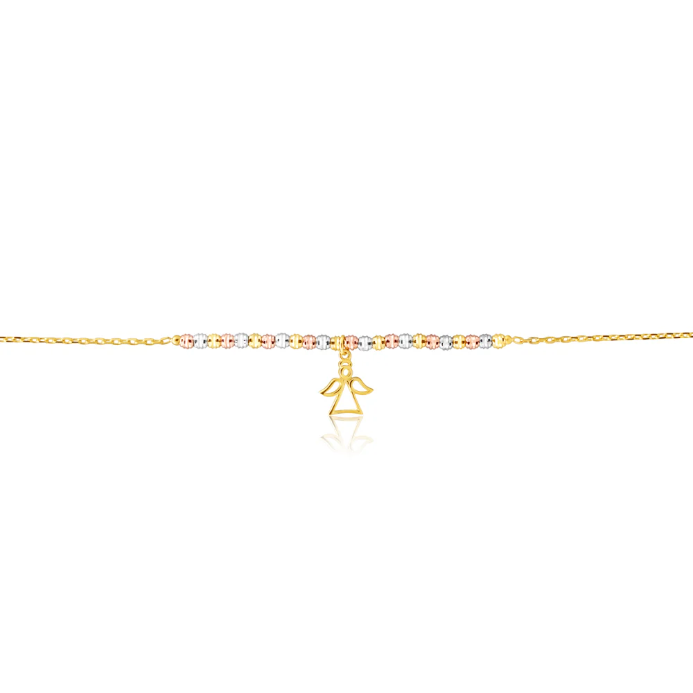 9ct Gold Figaro Angel 27cm Anklet - Image 2