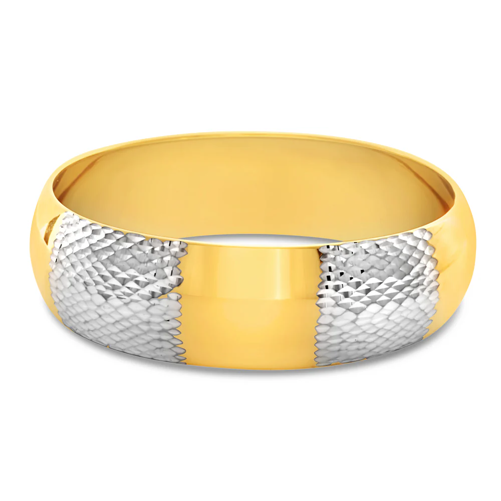 9ct Gold Filled Diamond Cut Wide Bangle - Image 2