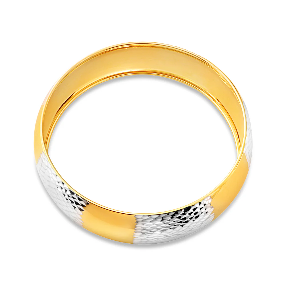 9ct Gold Filled Diamond Cut Wide Bangle - Image 4