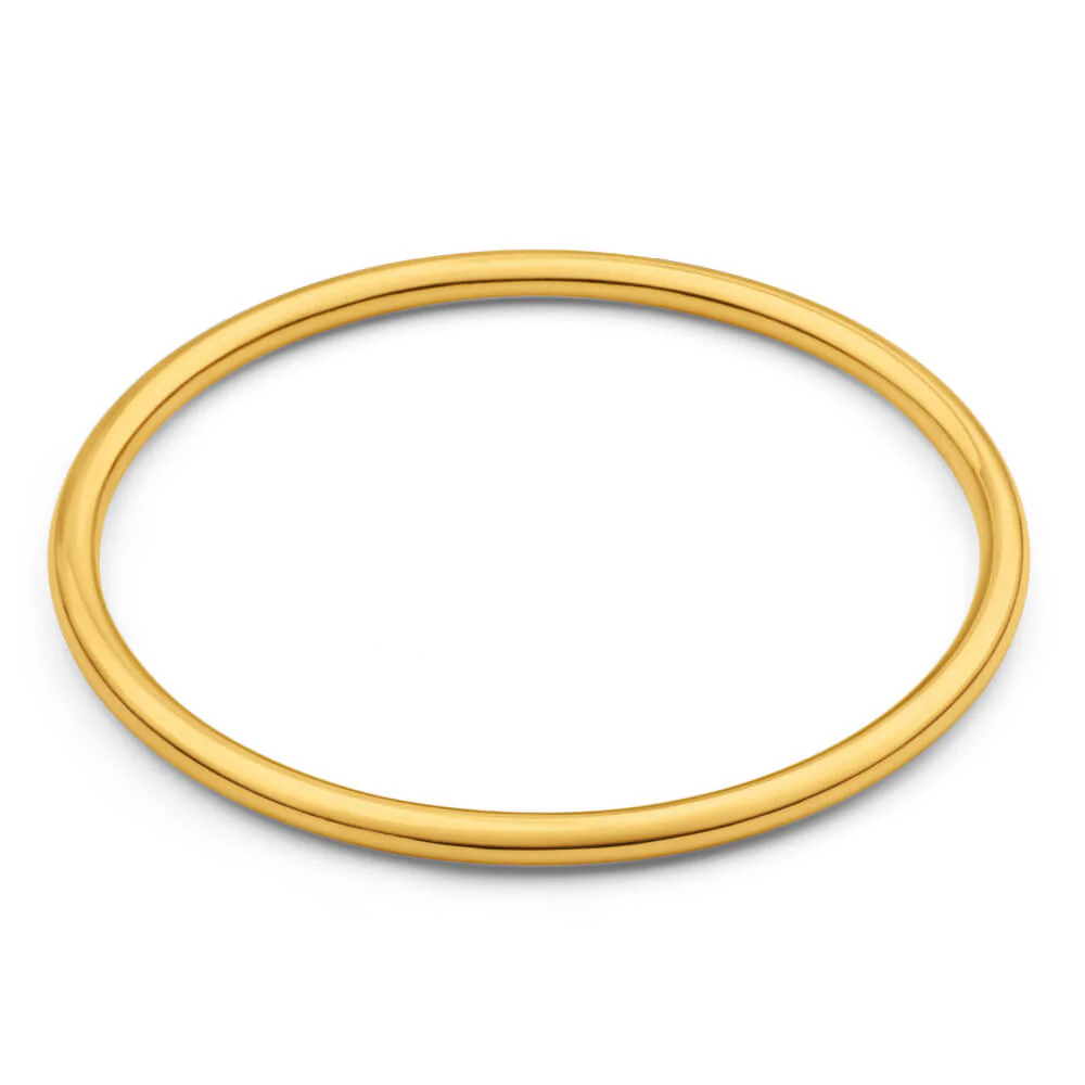 9ct Gold Silver Filled 65mm Bangle Yellow 4mm Thick - Image 2