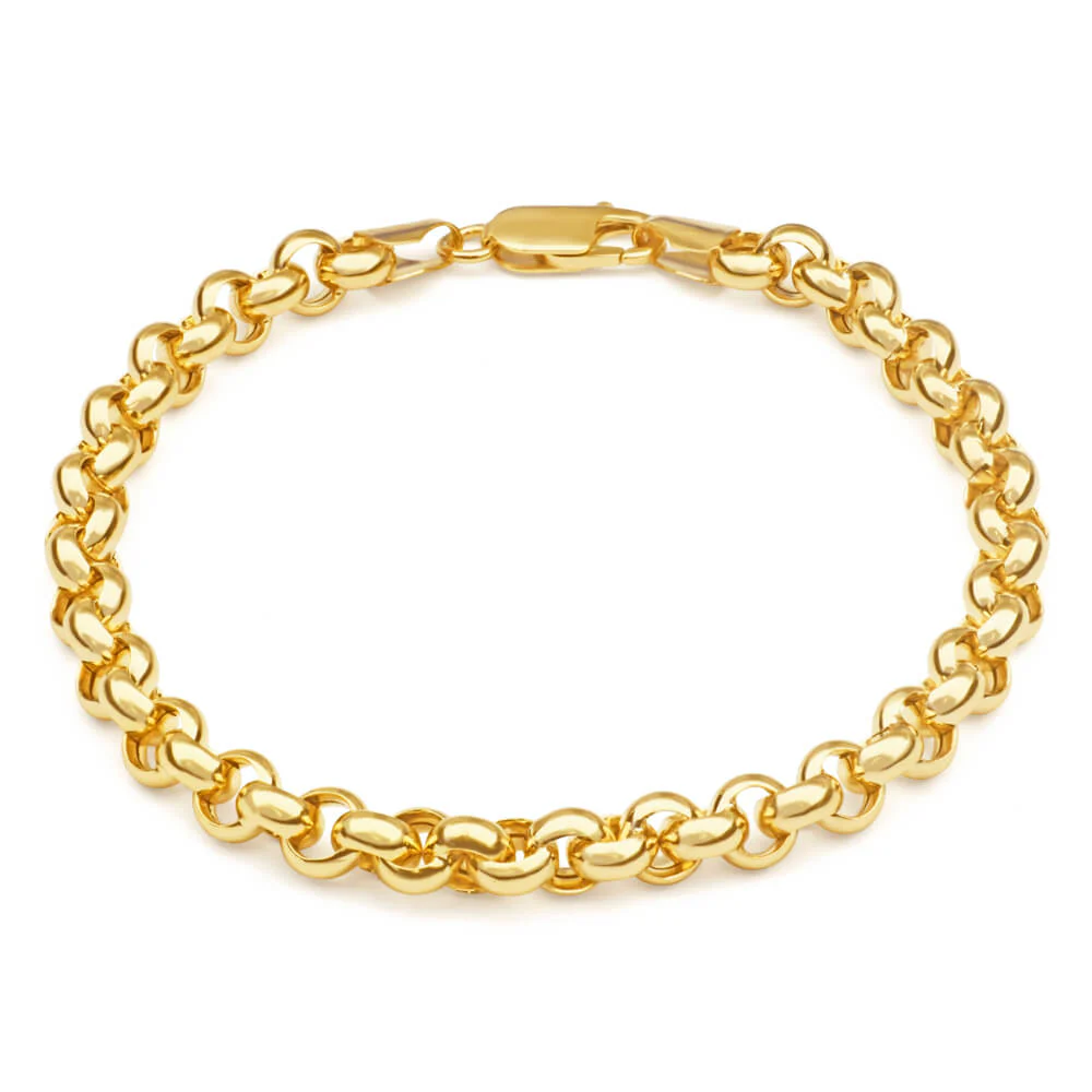 9ct Gorgeous Yellow Gold Silver Filled Belcher Bracelet - Image 2