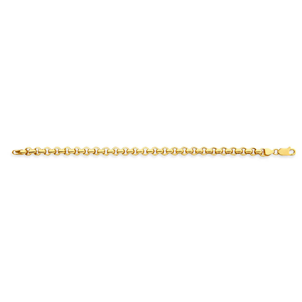 9ct Gorgeous Yellow Gold Silver Filled Belcher Bracelet - Image 3