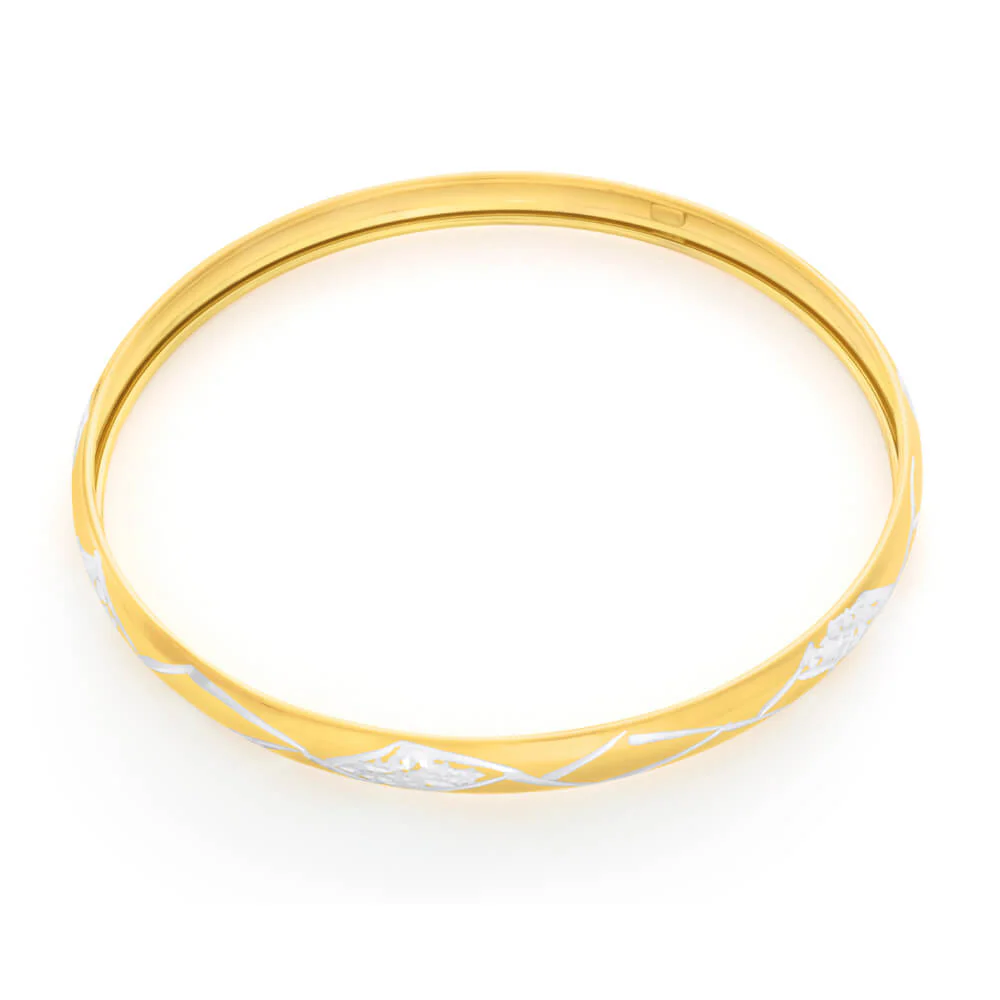 9ct Lovely Yellow Gold Silver Filled Bangle - Image 2