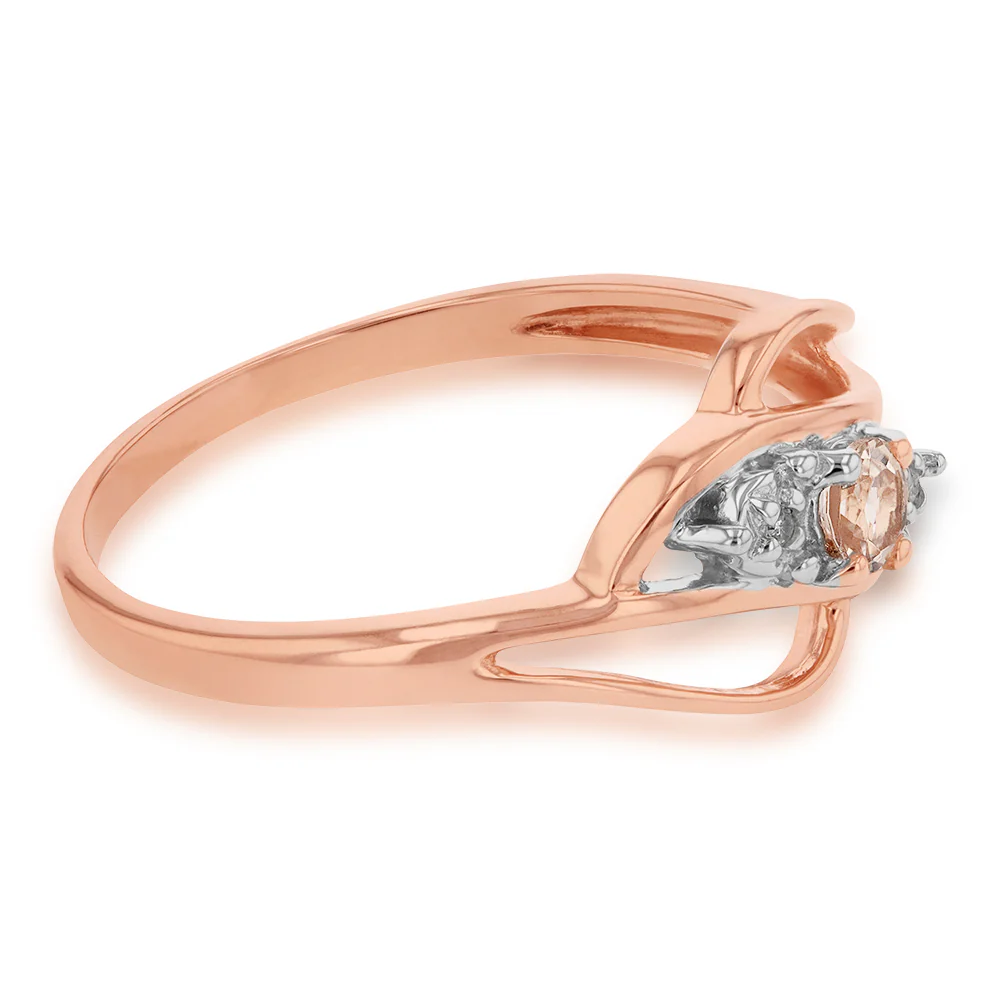 9ct Morganite and Diamond Ring 9R - Image 2