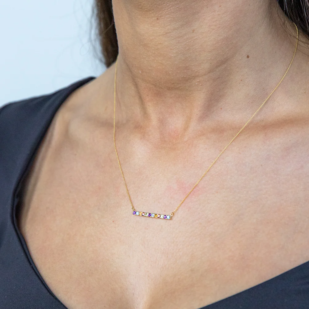 9ct Multistone Necklace - Image 3