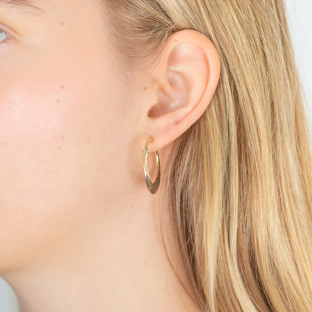 9ct Mutli-tone Gold Silver Filled Creole 20mm Hoops - Image 3